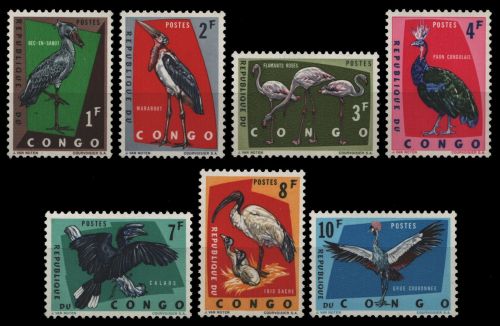 Kongo-Kinshasa 1963 - Mi-Nr. 112-118 ** - MNH - Vögel / Birds