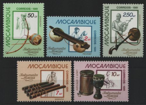 Mosambik 1981 - Mi-Nr. 804-808 ** - MNH - Musikinstrumente