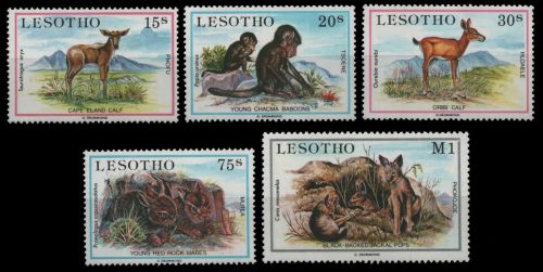 Lesotho 1984 - Mi-Nr. 490-494 ** - MNH - Wildtiere / Wild animals