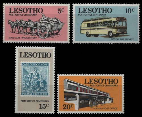 Lesotho 1972 - Mi-Nr. 120-123 ** - MNH - 100 Jahre Postdienst