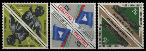 Lesotho 1967 - Mi-Nr. 41-43 ** - MNH - Kehrdruckpaare - Unabhängigkeit