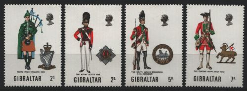 Gibraltar 1970 - Mi-Nr. 237-240 ** - MNH - Militäruniformen (II)