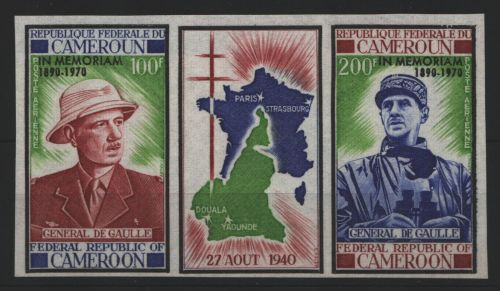 Kamerun 1971 - Mi-Nr. 637-638 ** - MNH - ungez / imp - Charles de Gaulle