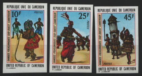 Kamerun 1973 - Mi-Nr. 742-744 ** - MNH - ungez / imp - Volkstänze