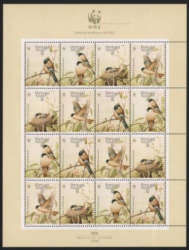 Portugal-Azoren 1990 - Mi-Nr. 405-408 ** - MNH - KLB - Vögel / Birds