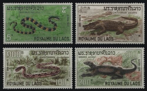 Laos 1967 - Mi-Nr. 218-221 ** - MNH - Reptilien / Reptiles
