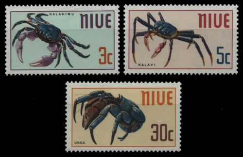 Niue 1970 - Mi-Nr. 109-111 ** - MNH - Krabben / Crabs