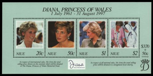 Niue 1998 - Mi-Nr. Block 127 ** - MNH - Lady Diana