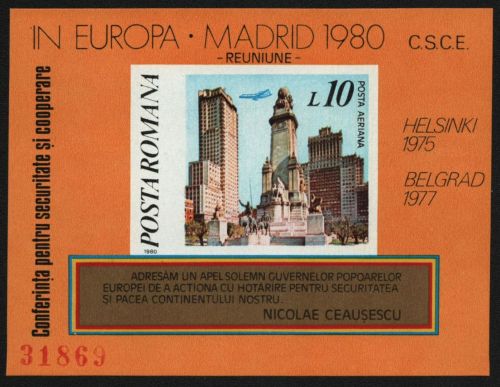 Rumänien 1980 - Mi-Nr. Block 175 ** - MNH - Europa - KSZE