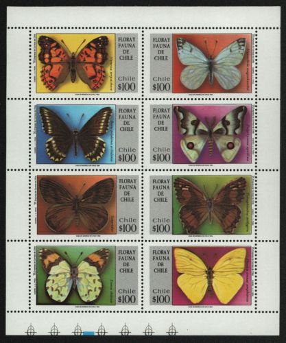 Chile 1994 - Mi-Nr. 1612-1619 ** - MNH - Schmetterlinge / Butterflies
