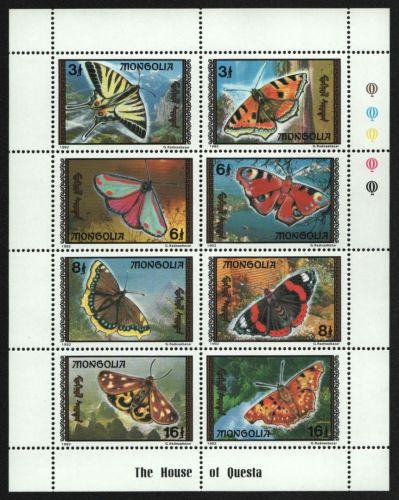 Mongolei 1992 - Mi-Nr. 2400-2407 ** - MNH - Schmetterlinge / Butterflies
