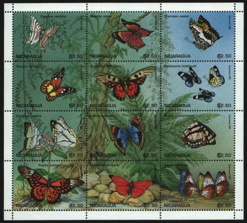 Nicaragua 1995 - Mi-Nr. 3621-3632 ** - MNH - Schmetterlinge / Butterflies