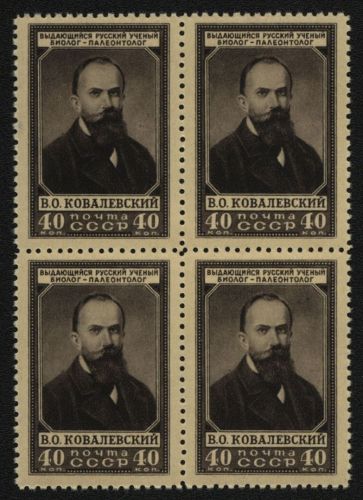 Russia / Sowjetunion 1952 - Mi-Nr. 1621 ** - MNH - Viererblock - W. Kowalewskij