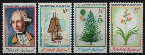 Norfolk-Insel 1974 - Mi-Nr. 154-157 ** - MNH - Schiff / Ship - Pflanzen / Plants