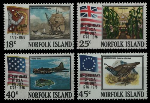 Norfolk-Insel 1976 - Mi-Nr. 177-180 ** - MNH - 200 Jahre USA