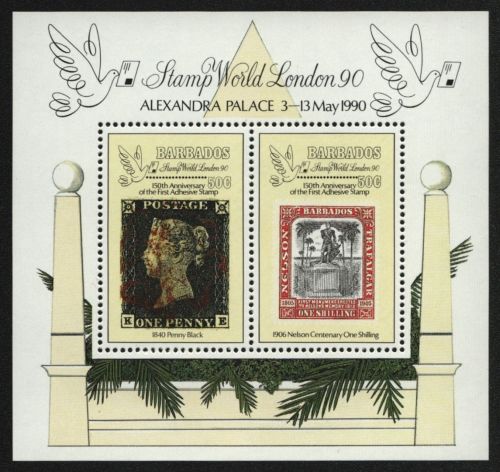 Barbados 1990 - Mi-Nr. Block 26 ** - MNH - Marke auf Marke