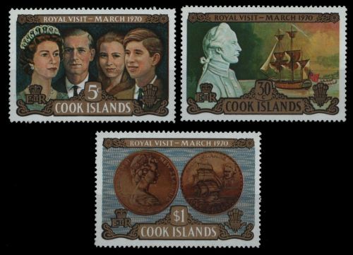 Cook-Inseln 1970 - Mi-Nr. 248-250 ** - MNH - Queen Elizabeth II