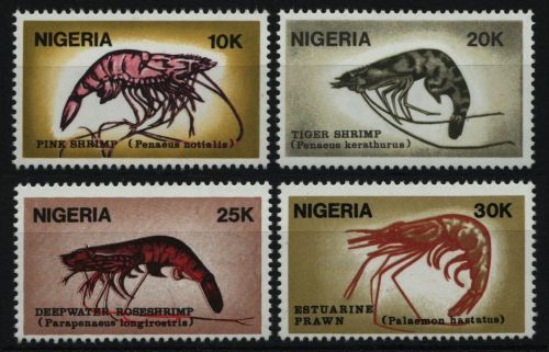 Nigeria 1988 - Mi-Nr. 520-523 ** - MNH - Garnelen / Shrimps