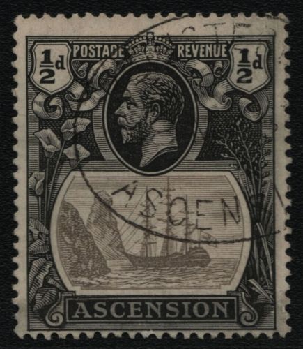 Ascension 1924 - Mi-Nr. 10 gest / used - Schiffe / Ships