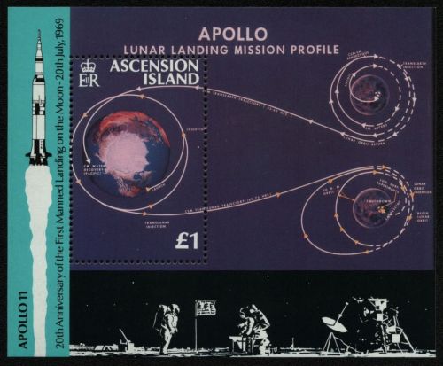Ascension 1989 - Mi-Nr. Block 20 ** - MNH - Raumfahrt / Space