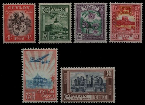 Sri Lanka 1950 - Mi-Nr. 259-264 ** - MNH - Freimarken / Definitives