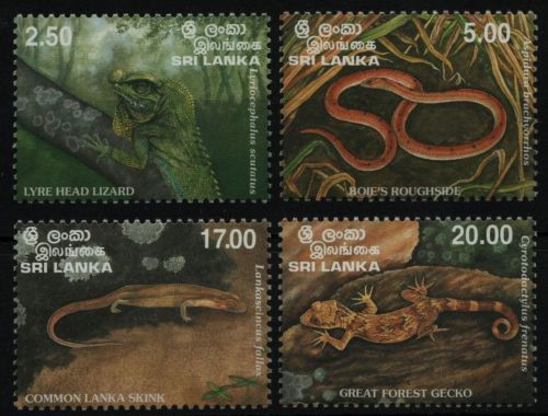 Sri Lanka 1997 - Mi-Nr. 1145-1148 ** - MNH - Reptilien / Reptiles