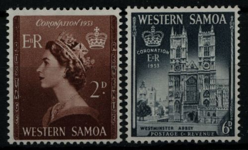Samoa 1953 - Mi-Nr. 107-108 ** - MNH - Krönung Queen Elizabeth II