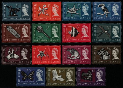 Salomoninseln 1965 - Mi-Nr. 113-127 ** - MNH - Freimarken / Definitives (I)