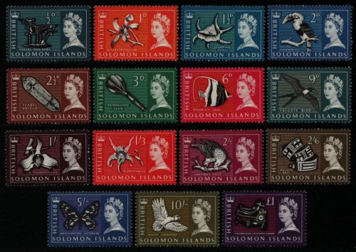 Salomoninseln 1965 - Mi-Nr. 113-127 ** - MNH - Freimarken / Definitives (II)