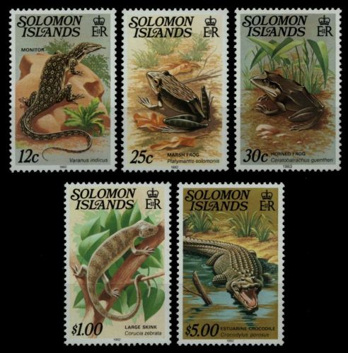 Salomoninseln 1982 - Mi-Nr. 391-400 II ** - MNH - Reptilien & Amphibien