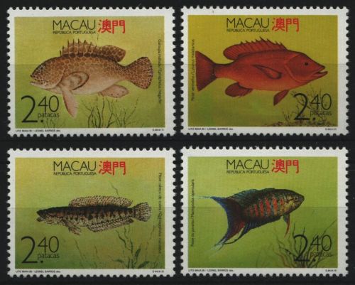 Macau 1990 - Mi-Nr. 645-648 ** - MNH - einzeln - Fische / Fish