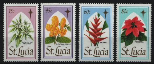 St. Lucia 1988 - Mi-Nr. 937-940 ** - MNH - Weihnachten / X-mas - Blumen