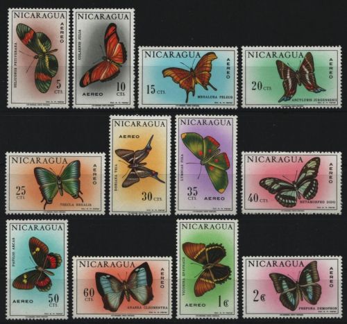Nicaragua 1967 - Mi-Nr. 1434-1445 ** - MNH - Schmetterlinge / Butterflies