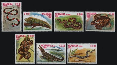 Nicaragua 1982 - Mi-Nr. 2335-2341 ** - MNH - Reptilien / Reptiles