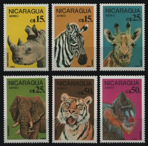 Nicaragua 1986 - Mi-Nr. 2711-2716 ** - MNH - Wildtiere / Wild animals