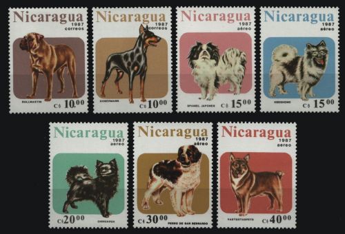 Nicaragua 1987 - Mi-Nr. 2790-2796 ** - MNH - Hunde / Dogs