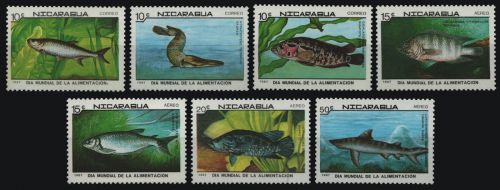 Nicaragua 1987 - Mi-Nr. 2829-2835 ** - MNH - Fische / Fish