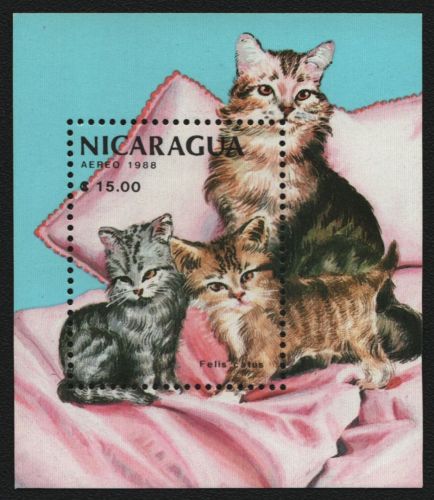 Nicaragua 1988 - Mi-Nr. Block 179 ** - MNH - Katzen / Cats