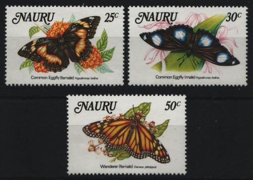 Nauru 1984 - Mi-Nr. 284-286 ** - MNH - Schmetterlinge / Butterflies