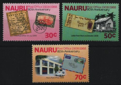 Nauru 1988 - Mi-Nr. 346-348 ** - MNH - Marke auf Marke