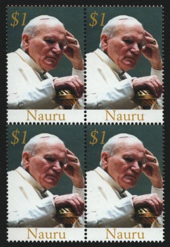 Nauru 2005 - Mi-Nr. 593 ** - MNH - 4er-Block - Papst Johannes Paul II