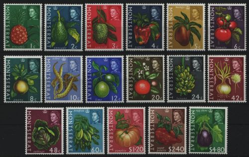 Montserrat 1965 - Mi-Nr. 158-174 ** - MNH - Früchte / Fruits