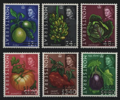 Montserrat 1968 - Mi-Nr. 192-197 ** - MNH - Neuer Wertaufdruck