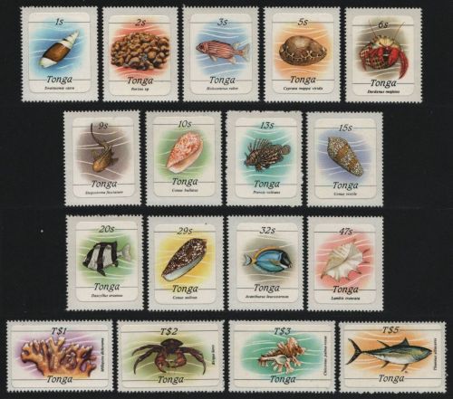 Tonga 1984 - Mi-Nr. 873-889 B ** - MNH - Meerestiere / Marine life (I)