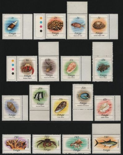 Tonga 1984 - Mi-Nr. 873-889 B ** - MNH - Meerestiere / Marine life (II)
