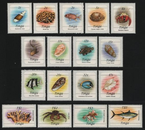 Tonga 1984 - Mi-Nr. 873-889 B ** - MNH - Meerestiere / Marine life (III)