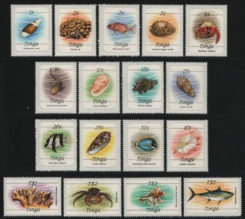 Tonga 1984 - Mi-Nr. 873-889 B ** - MNH - Meerestiere / Marine life (IV)