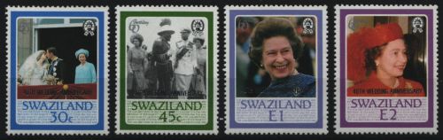 Swaziland 1987 - Mi-Nr. 536-539 ** - MNH - 40. Hochzeitstag Queen Elizabeth