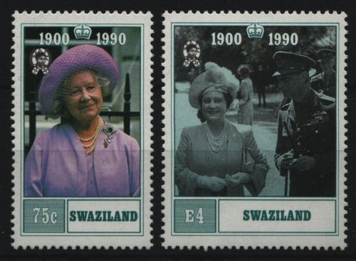 Swaziland 1990 - Mi-Nr. 569-570 ** - MNH - Queen Mum