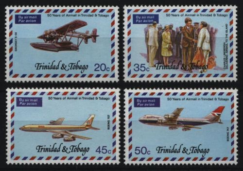Trinidad & Tobago 1977 - Mi-Nr. 351-354 ** - MNH - Flugzeuge / Airplanes